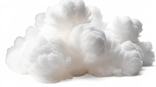 White Cloud Smoke Explosion Isolated Background