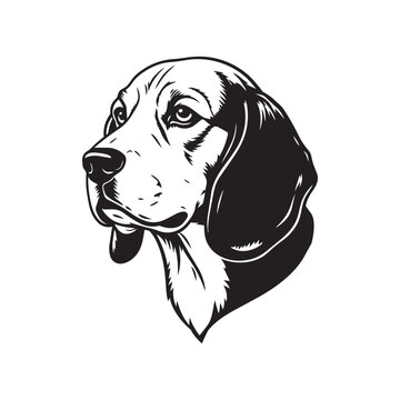 Dog Portrait Illustration on Isolated Background