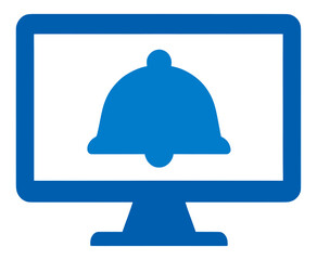 Fototapeta premium Blue Filled Service Bell Icon for App UI with Rounded Square Container