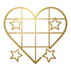 Naklejka premium Gold Heart With Stars Grid UI Icon for App UI