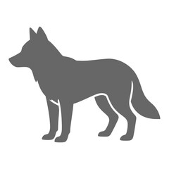 Fototapeta premium Gray Wolf Silhouette Flat Vector Icon for Web Interface