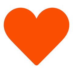 Orange Filled Heart Shape UI Icon for Web Interface