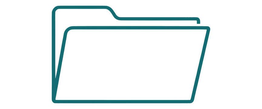Outline Document Folder with Folded Corner UI Icon for App UI