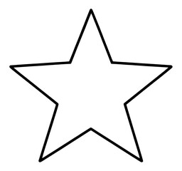 Fototapeta premium Outline Star Shape Vector Icon for Web Interface with Double Lines