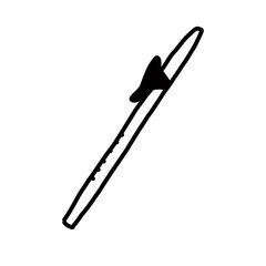 flute music instrument organic line hand drawn black and white  © khulisara