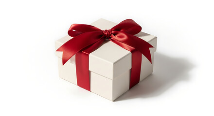 Fototapeta premium Romantic Gift Box with Red Ribbon