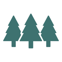 Fototapeta premium Three Christmas Trees Filled Vector Icon for Web Interface