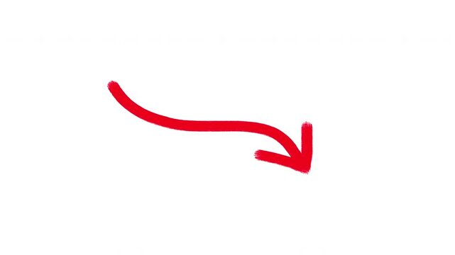 animated red down arrow on transparent  background