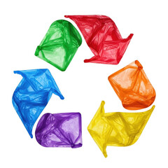 Fototapeta premium Colorful paper kites arranged in a circular formation isolated on transparent background