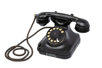 Old Damaged Retro Bakelite Phone