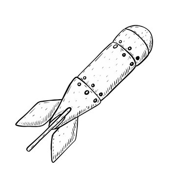 Sketch Illustration of missile bomb