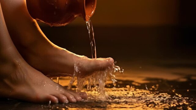 Maundy Thursday remembrance, the ancient ritual of humble foot washing, a profound sacred act of service, spiritual devotion, meaningful Christian tradition, communal observance
