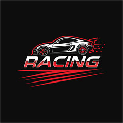 Fototapeta premium Dynamic Racing Sports Car Illustration
