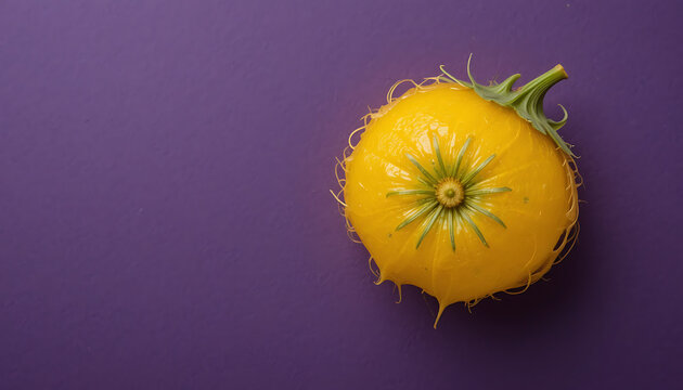 Yellow pattypan squash on purple background yellow squash vegetable food