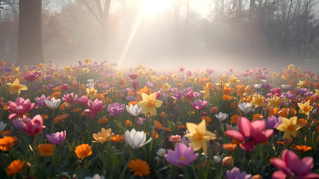 Vibrant pink boot stepping into fresh snow, kicking up snowflakes in a winter wonderland scene with bare trees in background, perfect for winter sports and outdoor activities concepts.