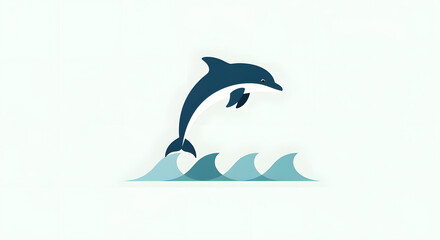 Obraz premium Dolphin jumping out of the ocean water