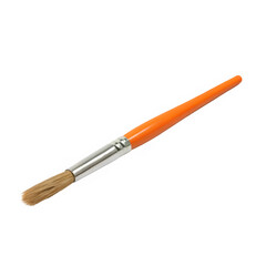 Fototapeta premium Paint brush with orange handle isolated on transparent background