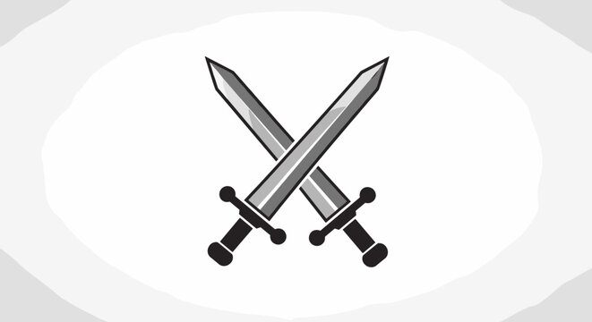 Crossed Swords Illustration Design Element.