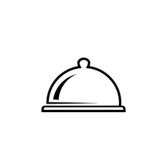 Obraz premium Restaurant Cloche Icon, Food Service Cover, Catering Dish Lid, Elegant Food Presentation Symbol