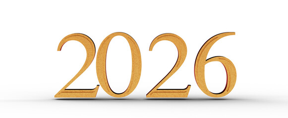 Gold 2026 year number concept. Ideal for New Year greetings, events, and business presentations. Perfect for invitations © vegefox.com