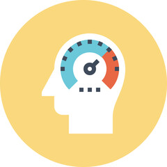 Modern mind performance flat line vector illustration icon design concept. Icon for mobile and web graphics. Flat symbol, logo creative concept. Simple and clean flat pictogram