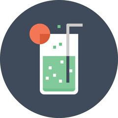 Modern cold drink flat line vector illustration icon design concept. Icon for mobile and web graphics. Flat symbol, logo creative concept. Simple and clean flat pictogram