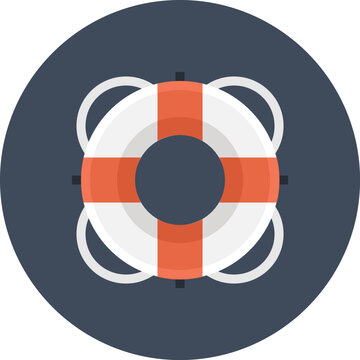 Modern lifebuoy flat line vector illustration icon design concept. Icon for mobile and web graphics. Flat symbol, logo creative concept. Simple and clean flat pictogram