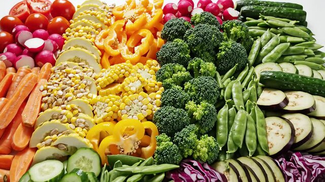 Vibrant Assortment of Freshly Sliced Vegetables