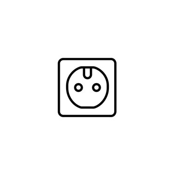 A simple line drawing of a standard electrical socket
