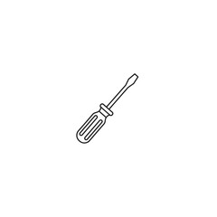 A simple line drawing of a flathead screwdriver