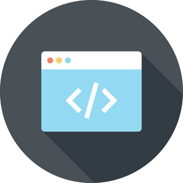 web coding flat web icon concept