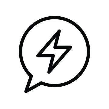 Lightning Bolt in Speech Bubble Icon