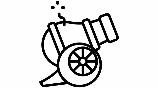 cannon weapon for war video animation motion icon