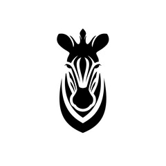 Fototapeta premium Stylized Black and White Zebra Head Illustration