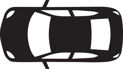 Overhead view of a black car silhouette