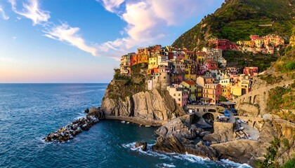 Fototapeta premium Picturesque Manarola - A Coastal Village in Cinque Terre, Italy.