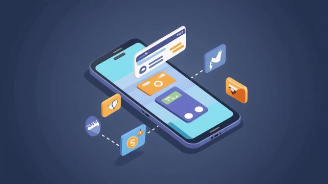 flat animation of digital transactions