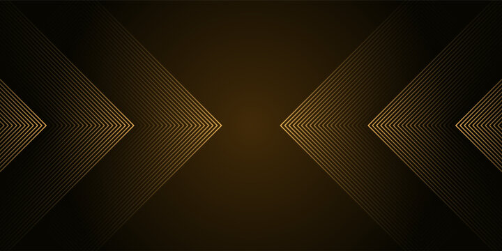 dynamic golden arc line technology design concept on black background