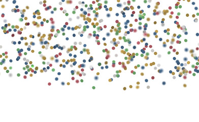 Obraz premium Abstract image with falling confetti dots on a white background, perfect for party design, birthday celebration, and fes