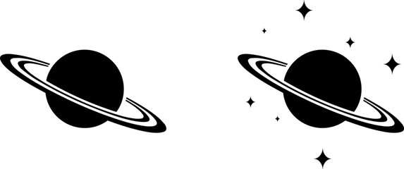 Stylized Saturn planet illustrations for cosmic designs © MOHAMMAD RABBI