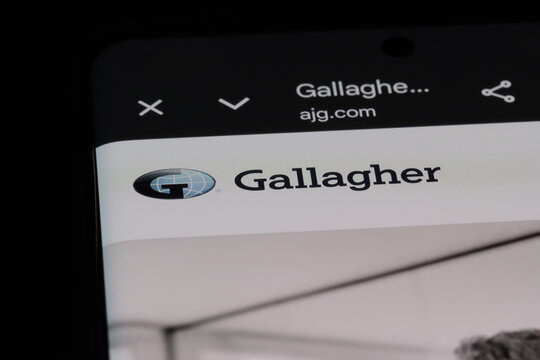 Shanghai,China-March 8th 2026: Gallagher company brand logo on website