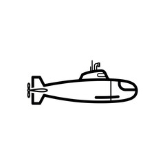 Fototapeta premium Simple Line Drawing of a Submarine.