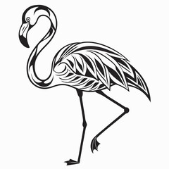 Obraz premium Stunning black flamingo with artistic feathers and long neck