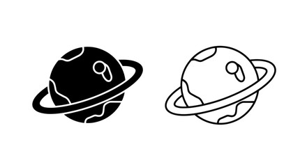 Planet saturn icon, space and astronomy symbol © MdDelowar