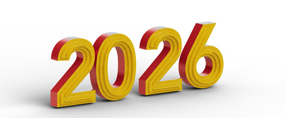 2026 year number illustration design for new year concepts, celebrations and greetings. Perfect for visual media and des © vegefox.com