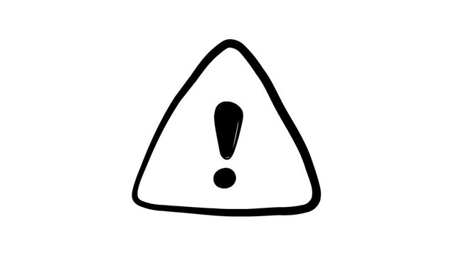 Simple black exclamation mark 4k animated stock video in white color background