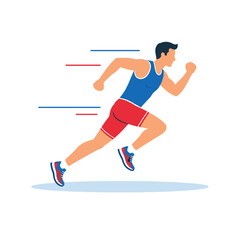 Runner in motion showcasing athleticism and speed