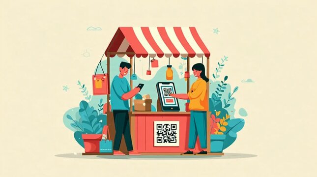 flat animation of digital transactions