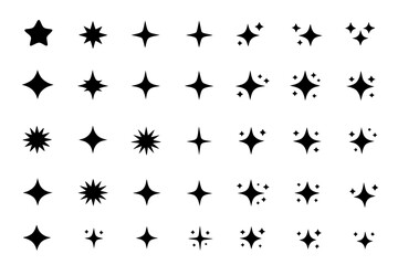 Fototapeta premium Simple Black Star Collection