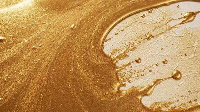 Elegant Gold Texture Background with Abstract Swirls and Ripples